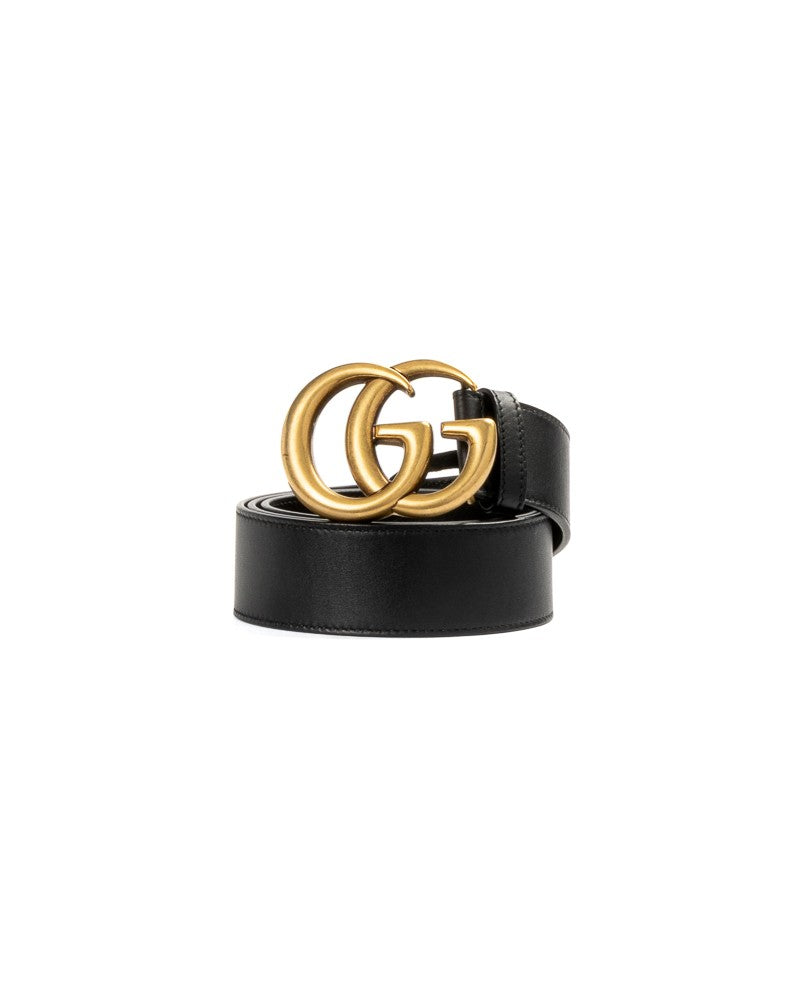 Gucci Black Gg Marmont Smooth Leather Belt