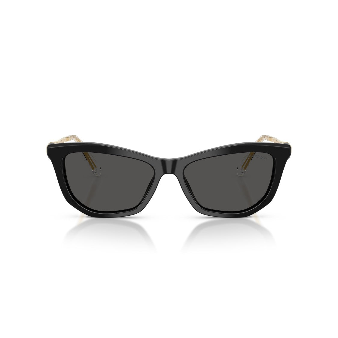 Swarovski 0Sk6057 Bold Black Acetate Cat-Eye Sunglasses With Crystal Embellishments