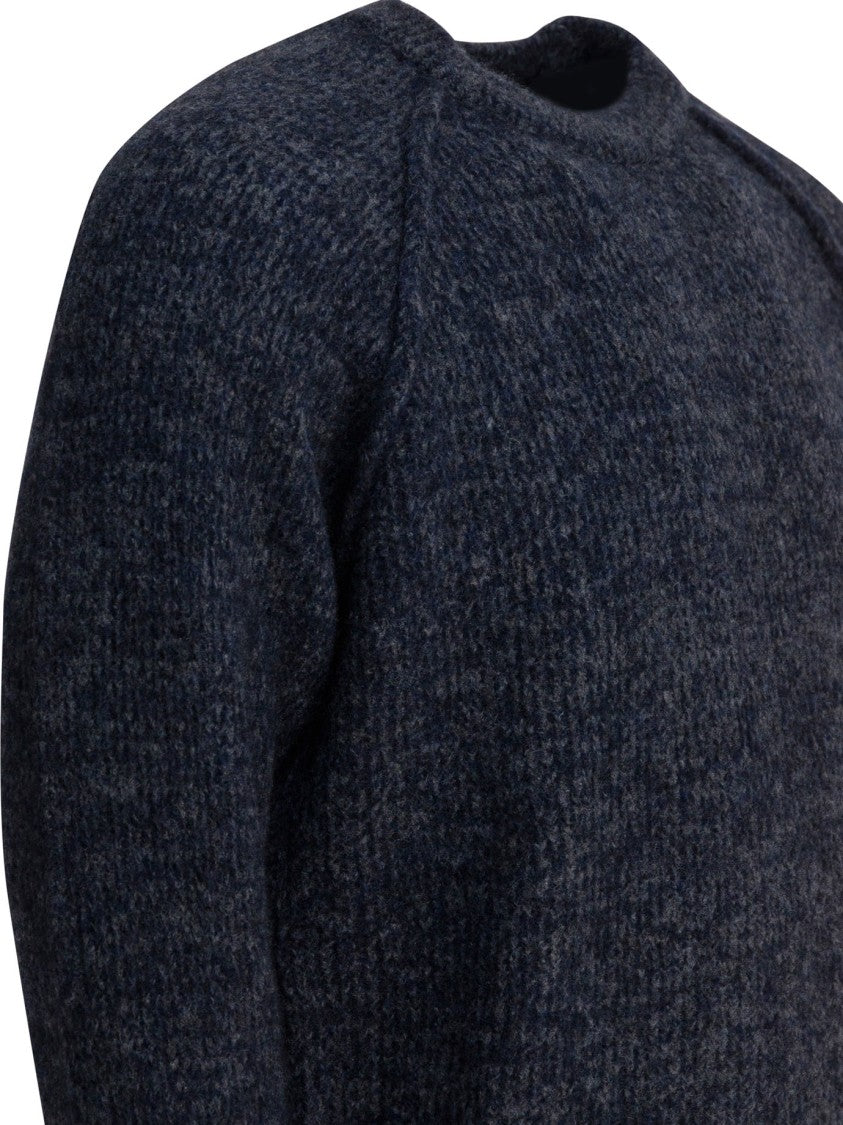 Rakki' Heathered Knit Raglan Textured Sweater