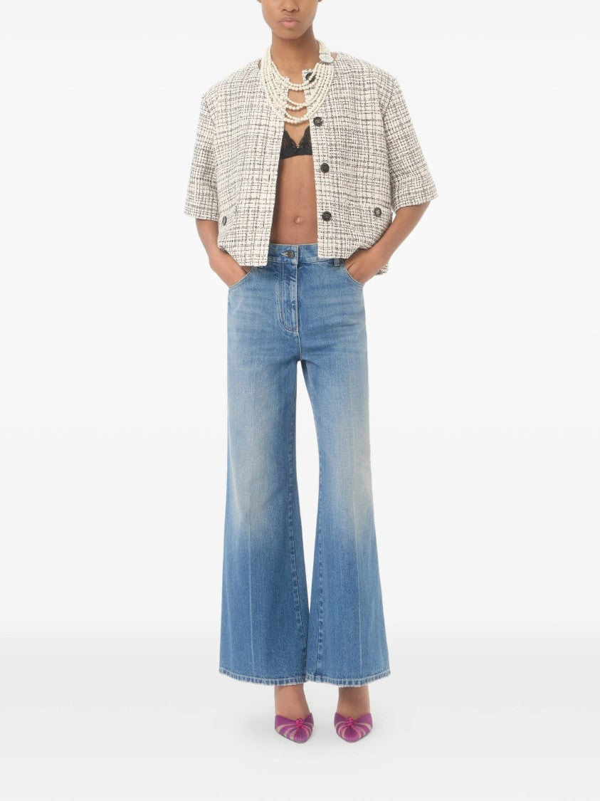 Valentino Denim 5 Tasche Wide Leg Pants