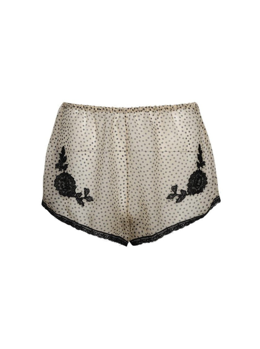 Valentino Valentino Silk Lace-Detail Shorts