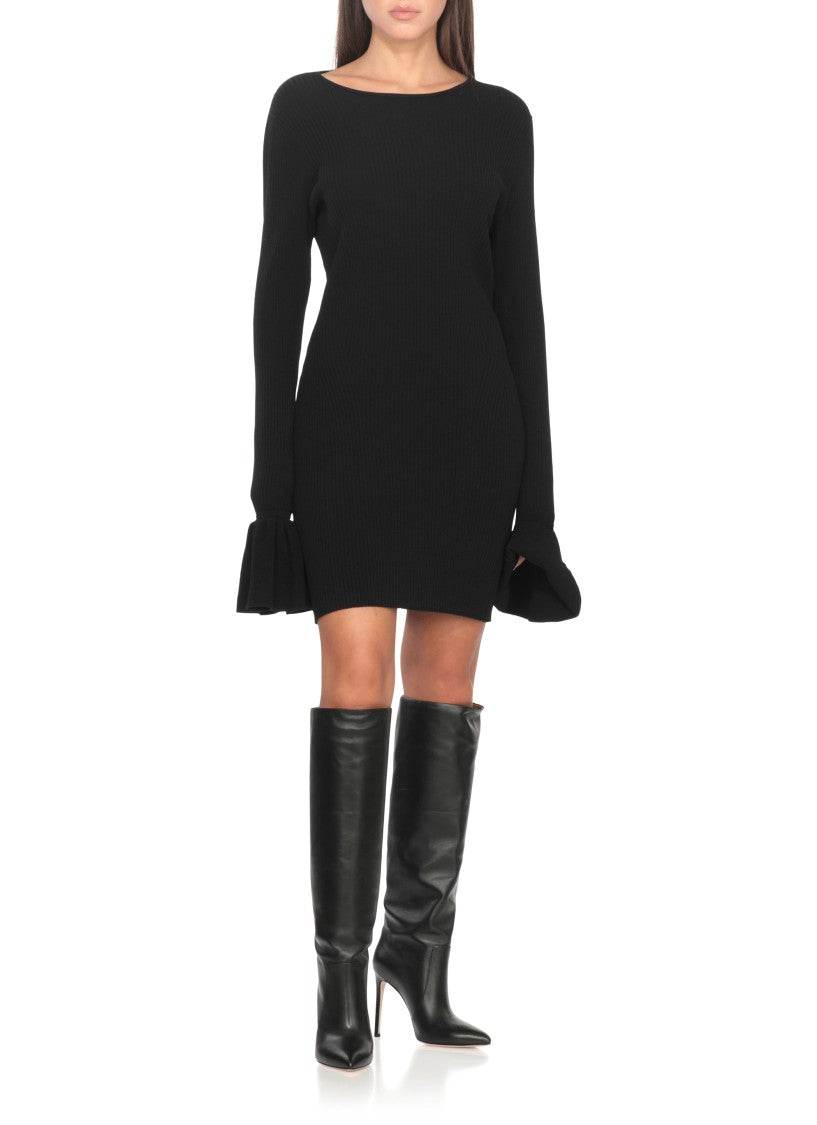 Paris Texas Arrow Toe Stiletto Boots In Black Leather