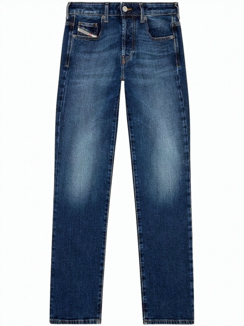 Diesel Straight-Leg Denim Jeans With Medium Blue Wash