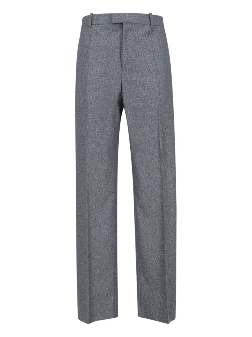 Bottega Veneta Straight-Leg Flannel Trousers With Tailored Silhouette