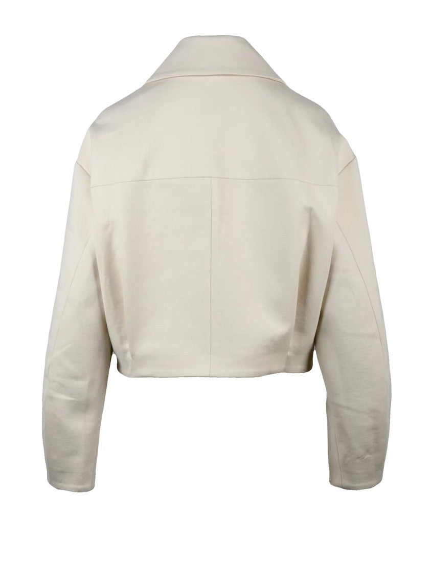 Meimeij Short Jacket With Zip-Up Front And Circular Fabric Embellishments