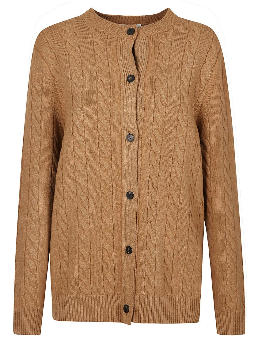 The Row Cable Knit Cardigan With Round Neckline And Button-Down Front