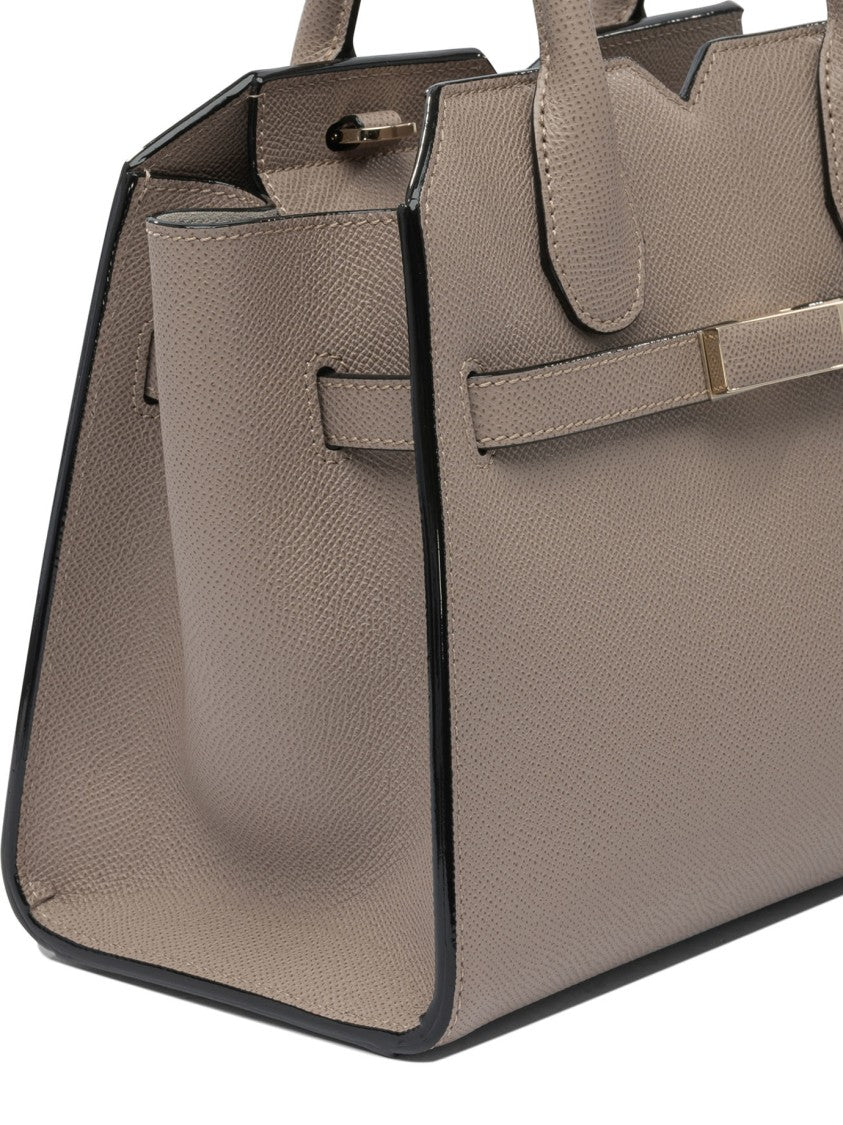 Valextra Structured Grey Calf Leather Mini Handbag