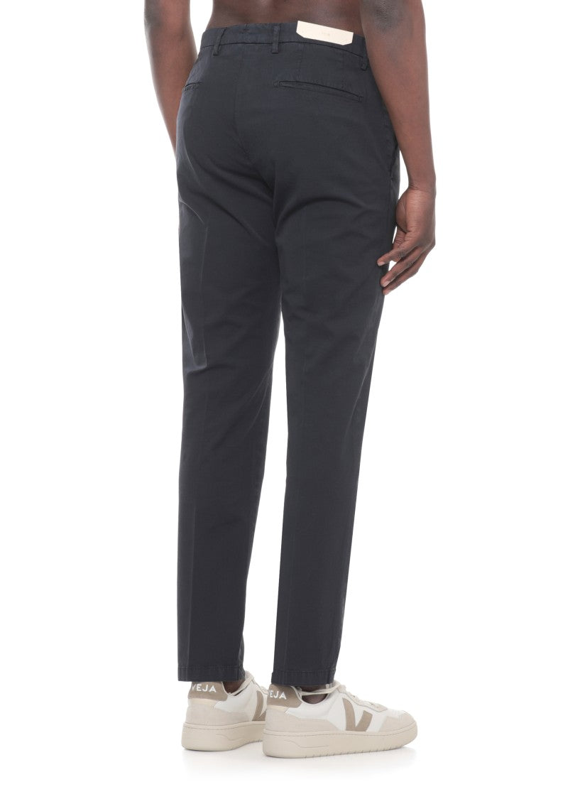 Briglia 1949 Blue Bg04 Cotton Straight-Leg Pants