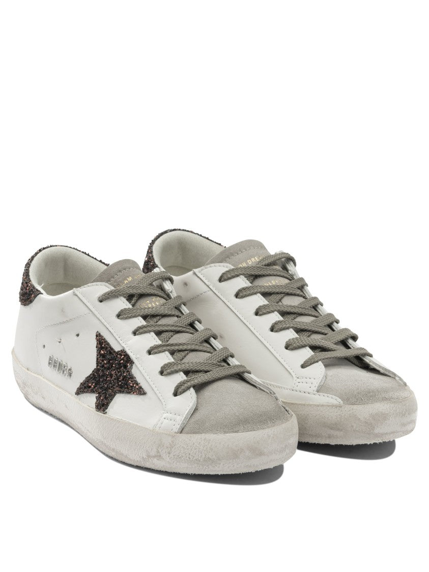 Golden Goose Distressed Slip-On Sneakers With Glitter Accents