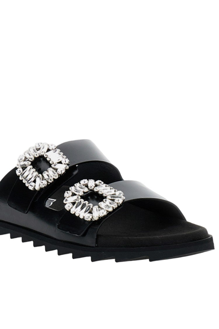 Roger Vivier Flat Sandals With Crystal Embellishments