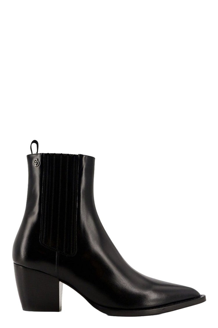 Dior Black Pointed-Toe Leather Chelsea Ankle Boots