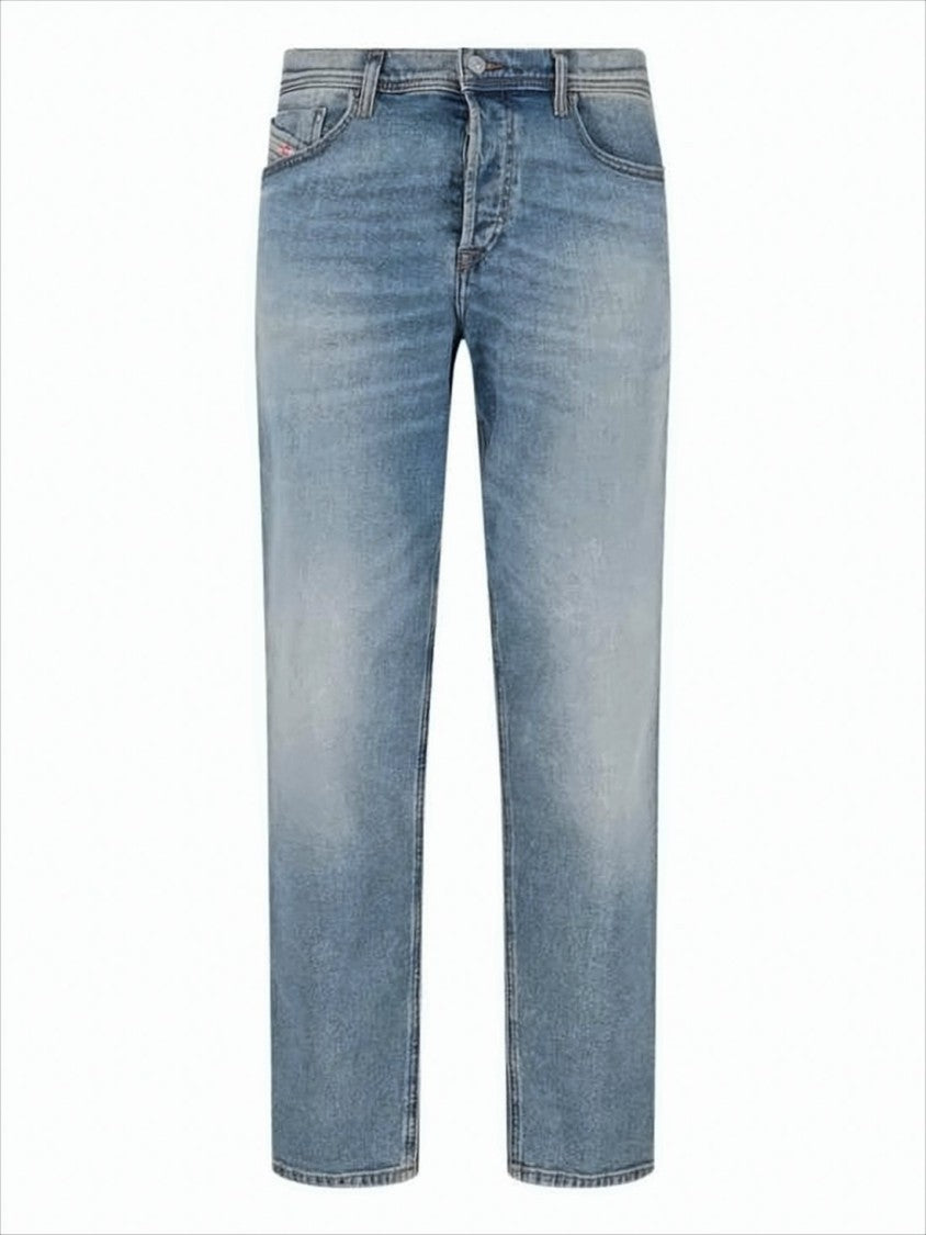 Diesel Classic Straight-Leg Denim Pants With Faded Wash
