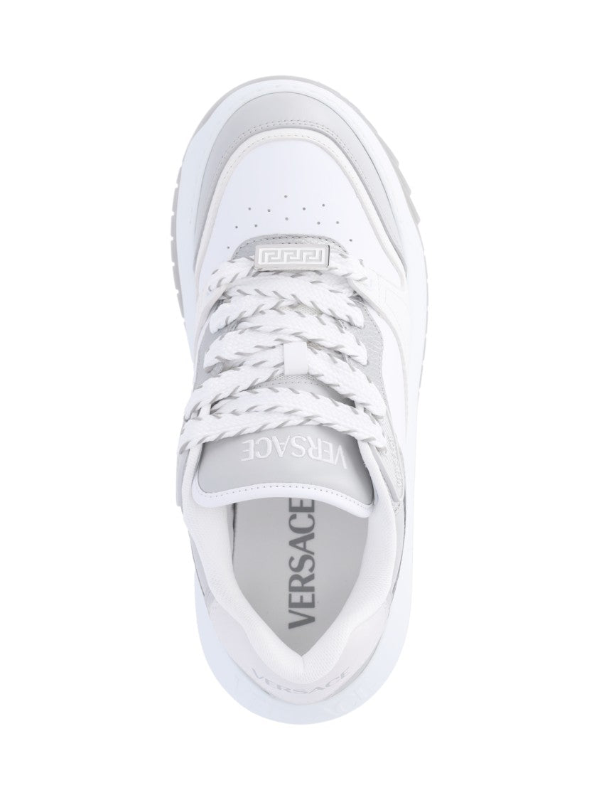 Versace White Leather 'Odissea' Low-Top Sneakers – White