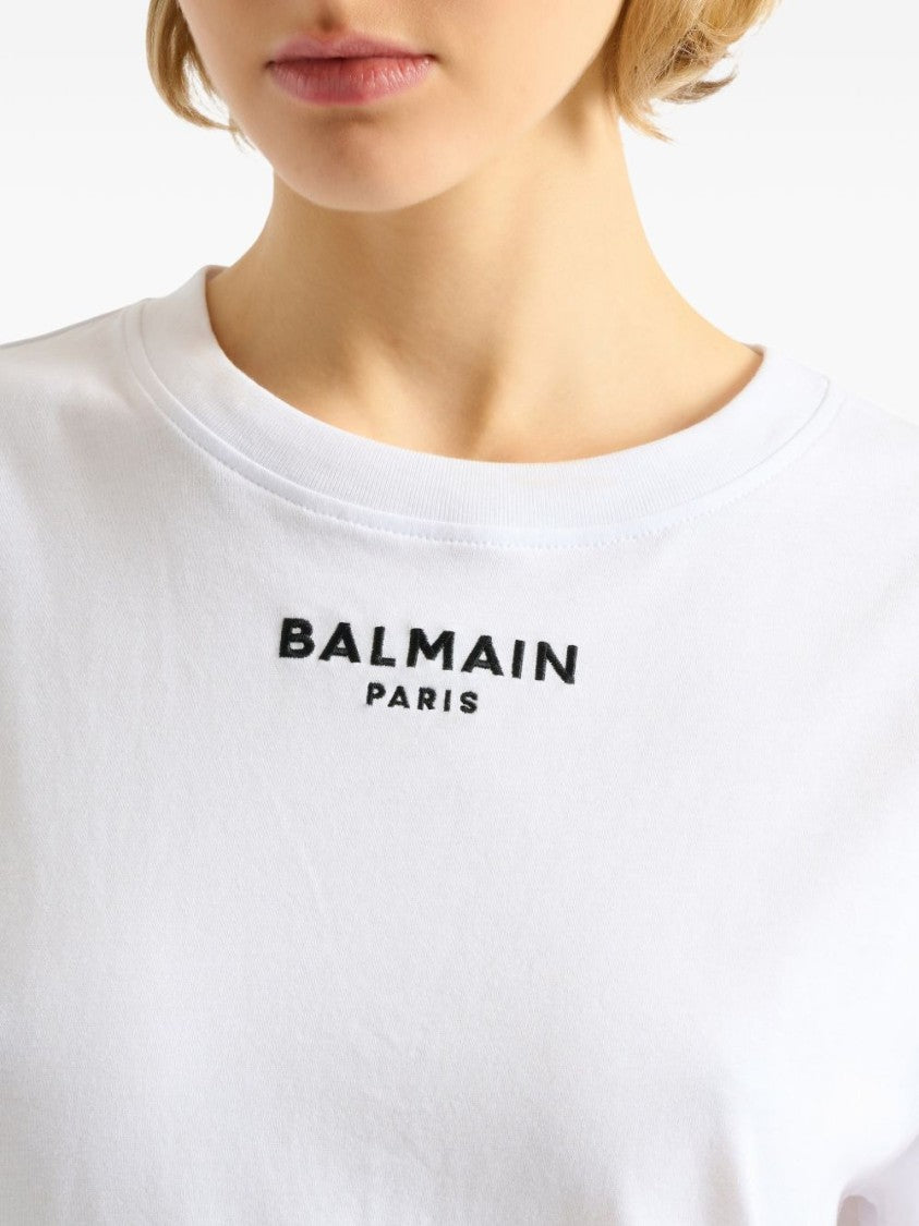 Balmain White Straight Fit Balmain Paris T-Shirt