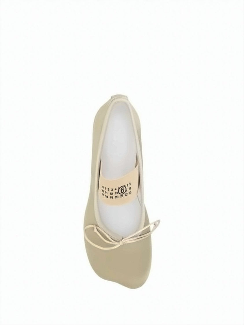 Mm6 By Maison Margiela Minimalist Flats With Rounded Toe And Bow Detail