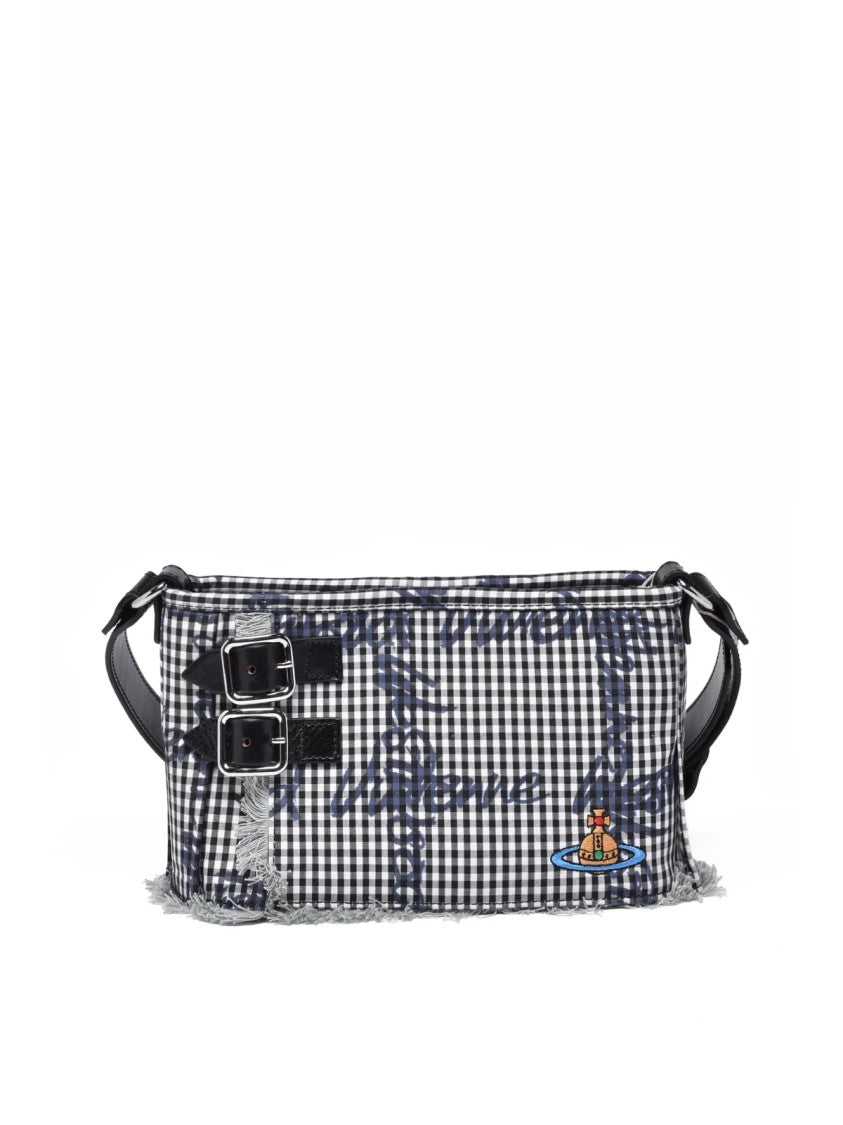 Vivienne Westwood White Polyester Gingham Shoulder Bag