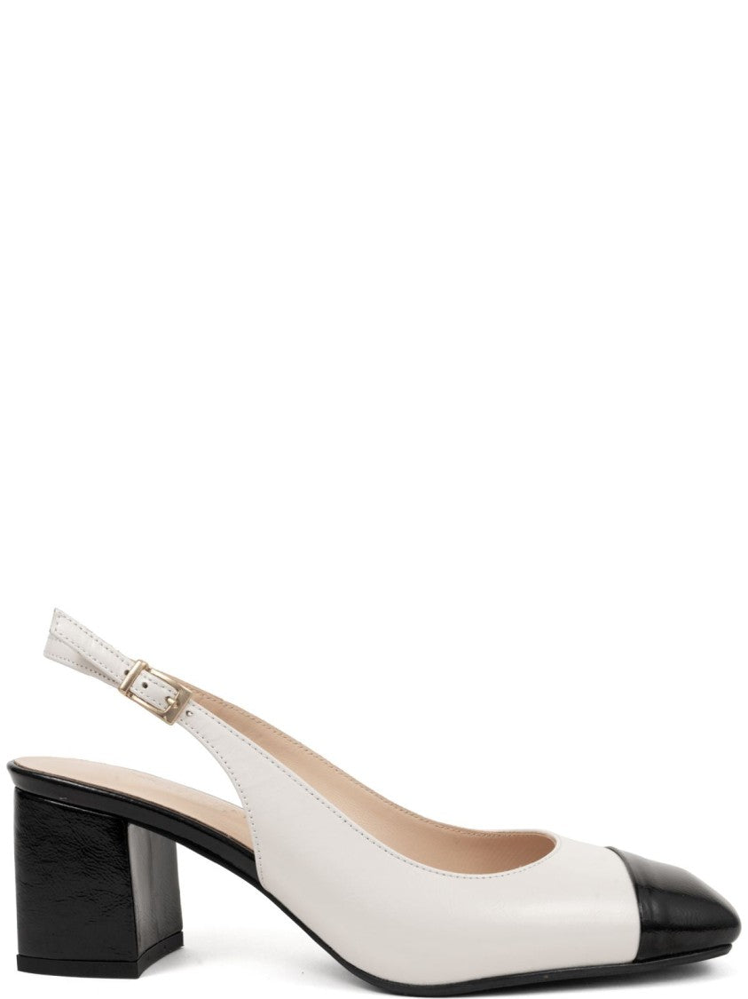 Sergio Moretti Part-Open Beige Mid-Heel Pumps