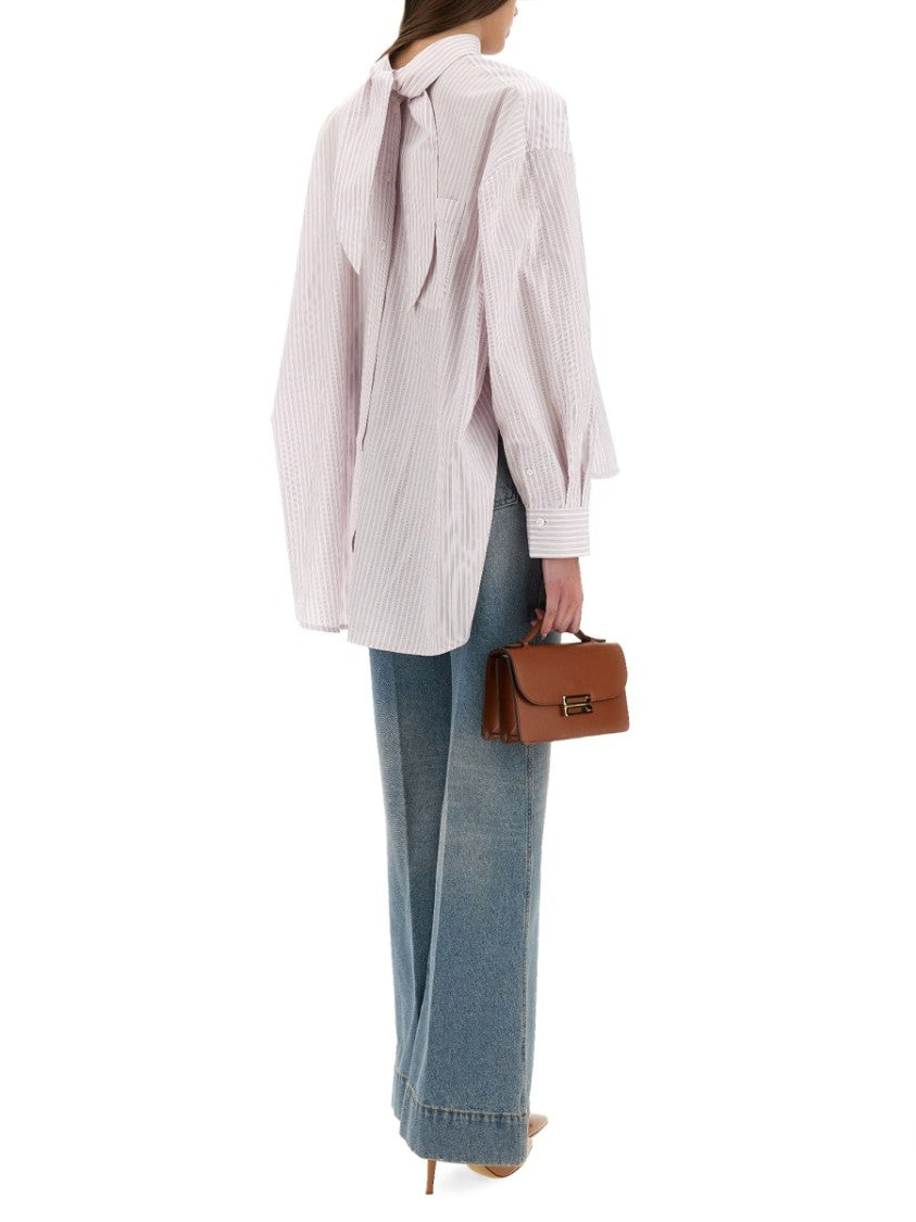 Victoria Beckham Oversized Blouse With Knotted Collar