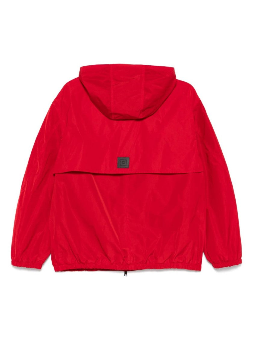 Lanvin Red Slouchy Hooded Storm Flap Jacket