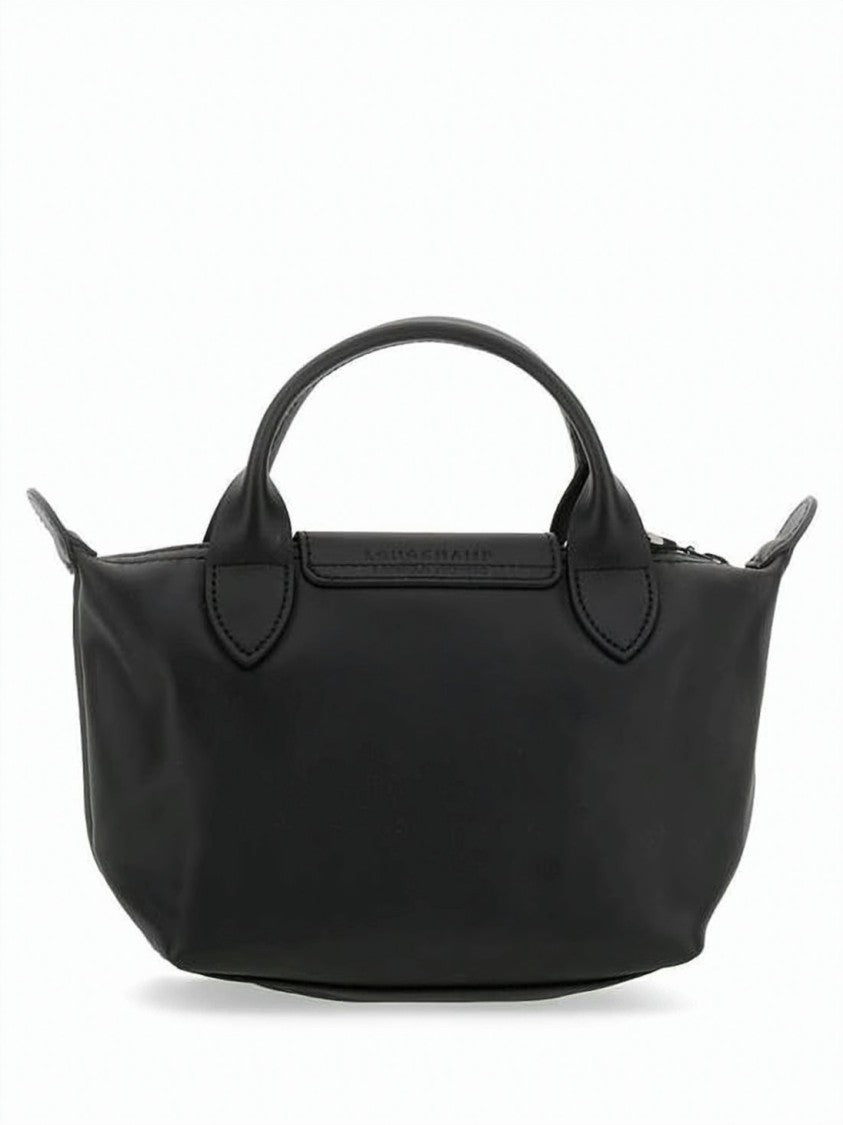 Longchamp Compact Black Leather Tote Bag