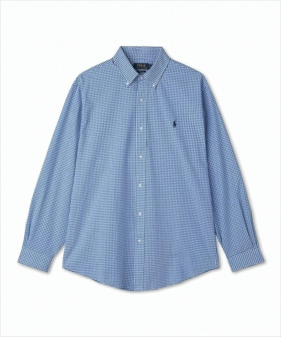 Polo Ralph Lauren Light Blue Gingham Check Long-Sleeve Shirt