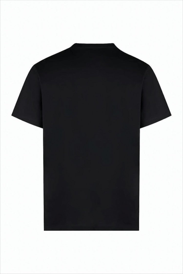 Alexander Mcqueen Boxy-Cut Black Cotton T-Shirt With Textured Logo Print