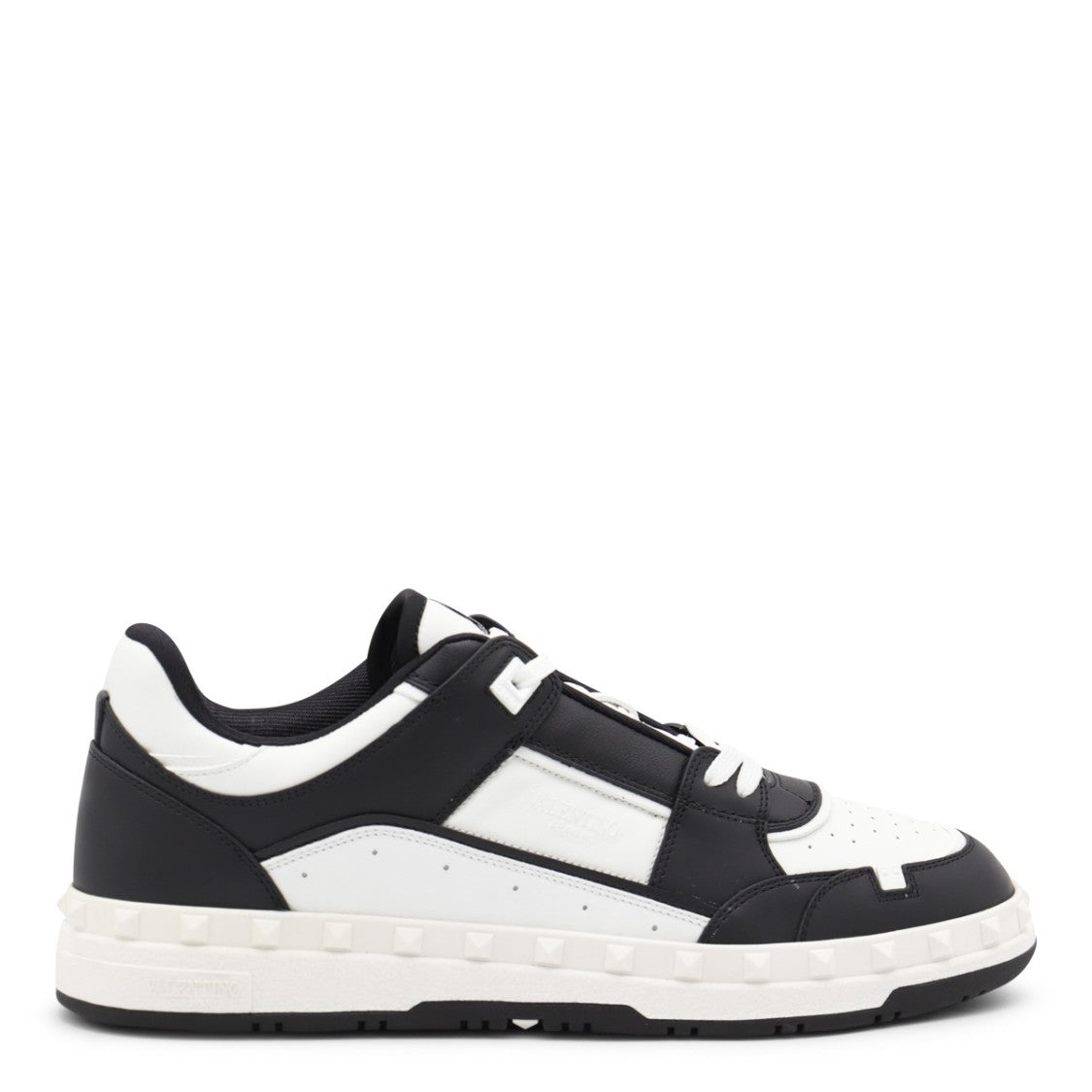 Valentino Garavani Black And White Leather Sneakers