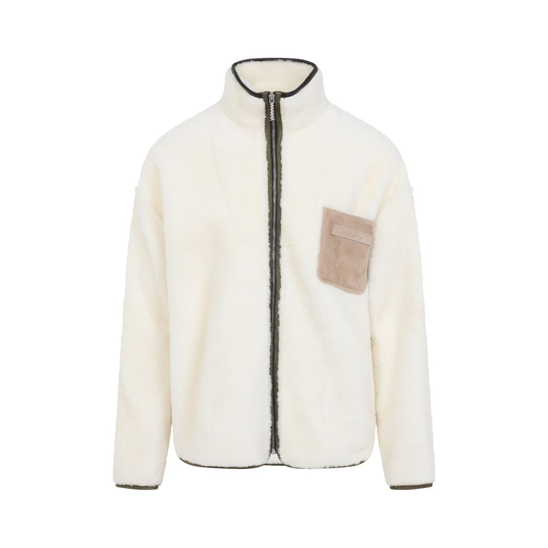 Marni Soft Plush White Jacket With High Collar