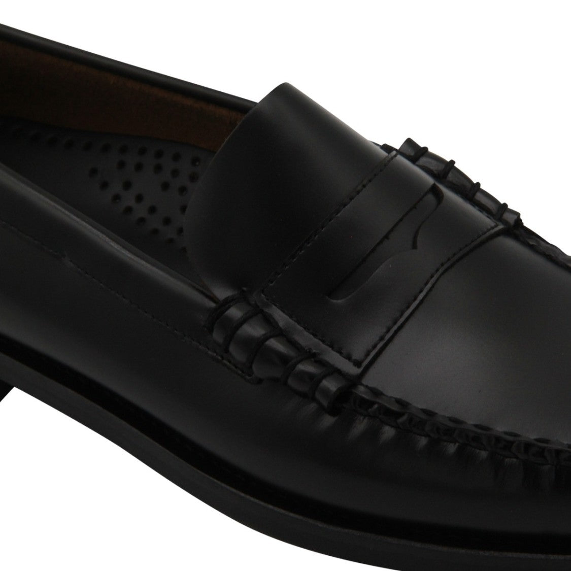 Sebago Polished Leather Flat Shoes With Moccasin Stitching