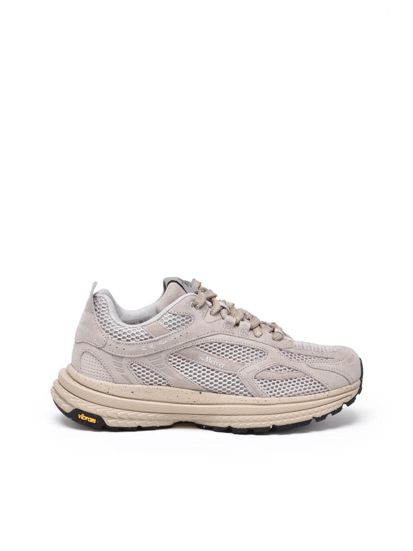 The Mercer Brand Light Grey Leather Re-Run Vibram Sneakers