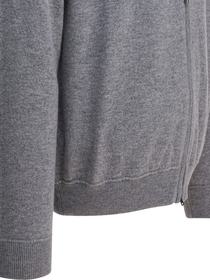 Herno Full-Zip Cashmere Cardigan With Adjustable Hood