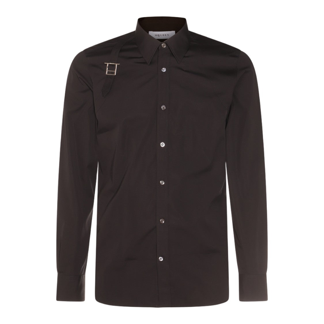 Alexander Mcqueen Long-Sleeved Tailored Shirt With Metallic Detail