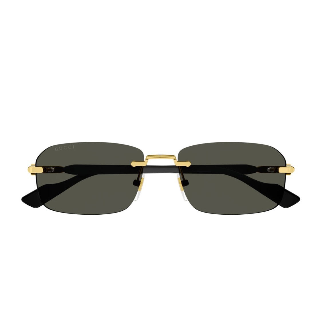 Gucci Gold Black Linea Sign Gg1221s Rimless Rectangular Sunglasses