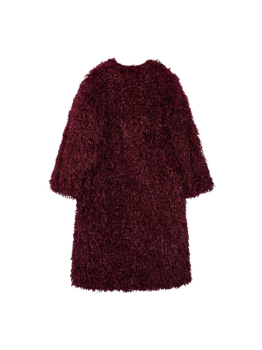 Pence Kylie Purple Faux-Mongolian Fur Coat