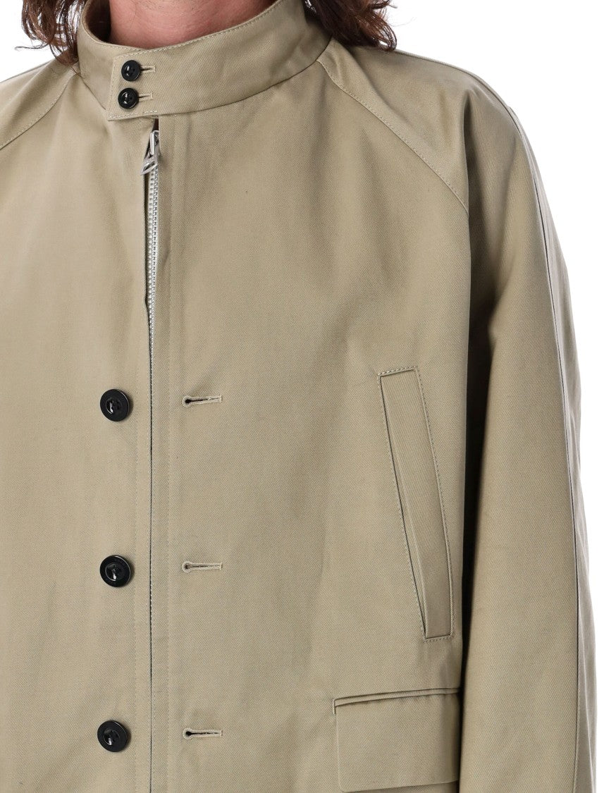 Sacai Chino Jacket With Band Collar And Functional Pockets