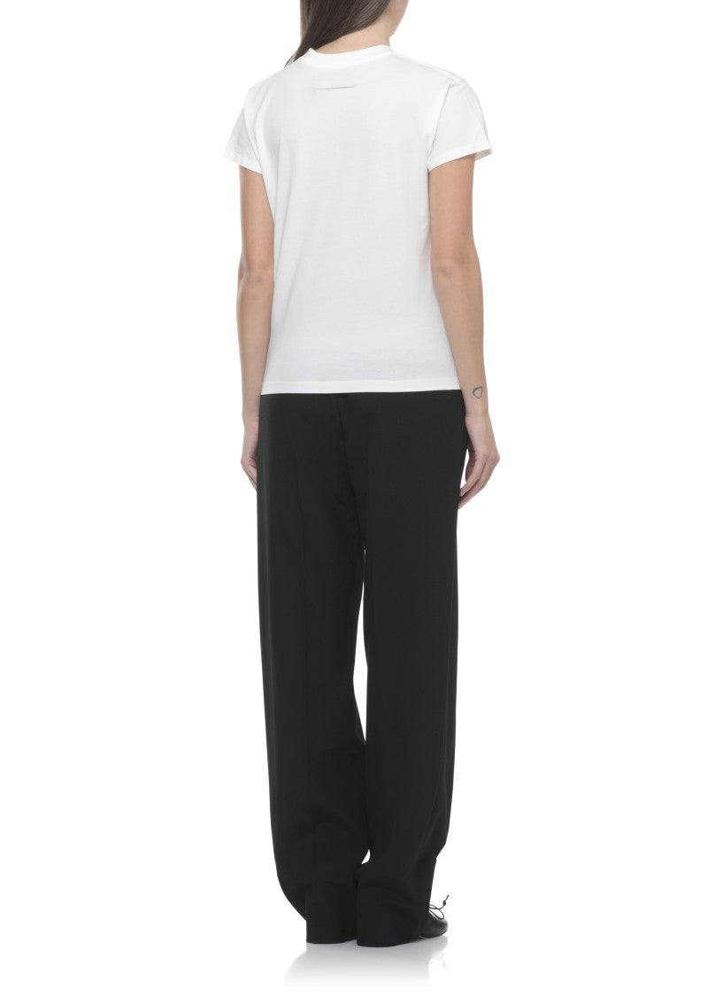Mm6 By Maison Margiela White Logoed Cotton T-Shirt