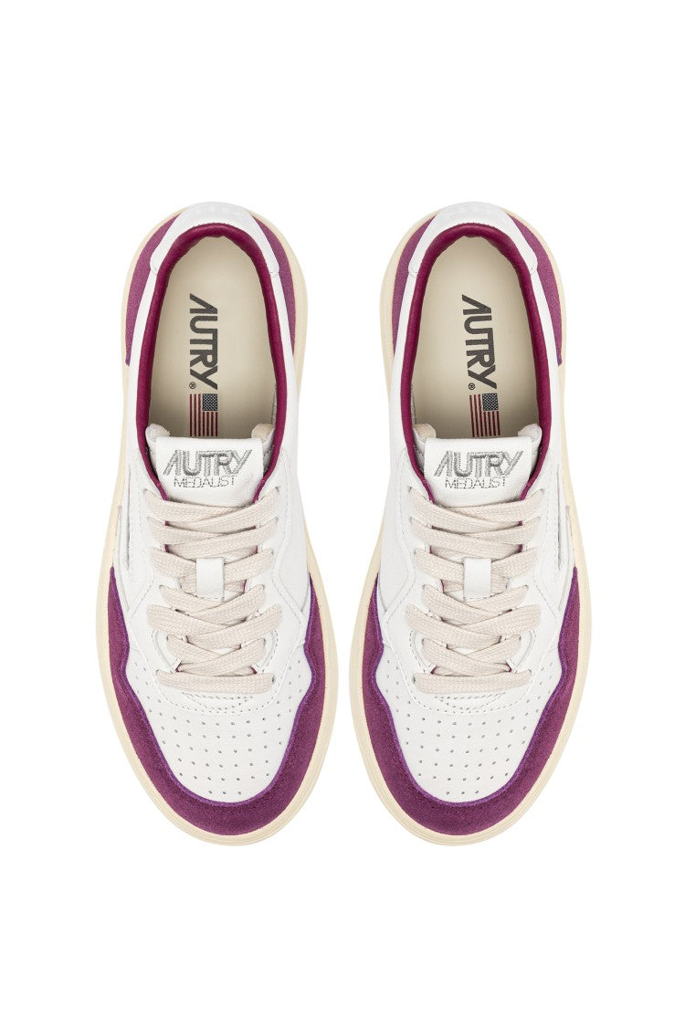 Autry Medalist Goat Leather & Suede Fuchsia Sneakers
