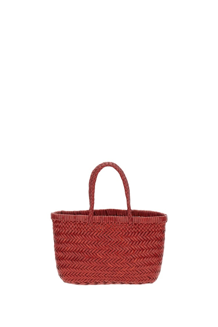 Dragon Diffusion Hand-Woven Buffalo Leather Mini Flat Basket 'Gora'