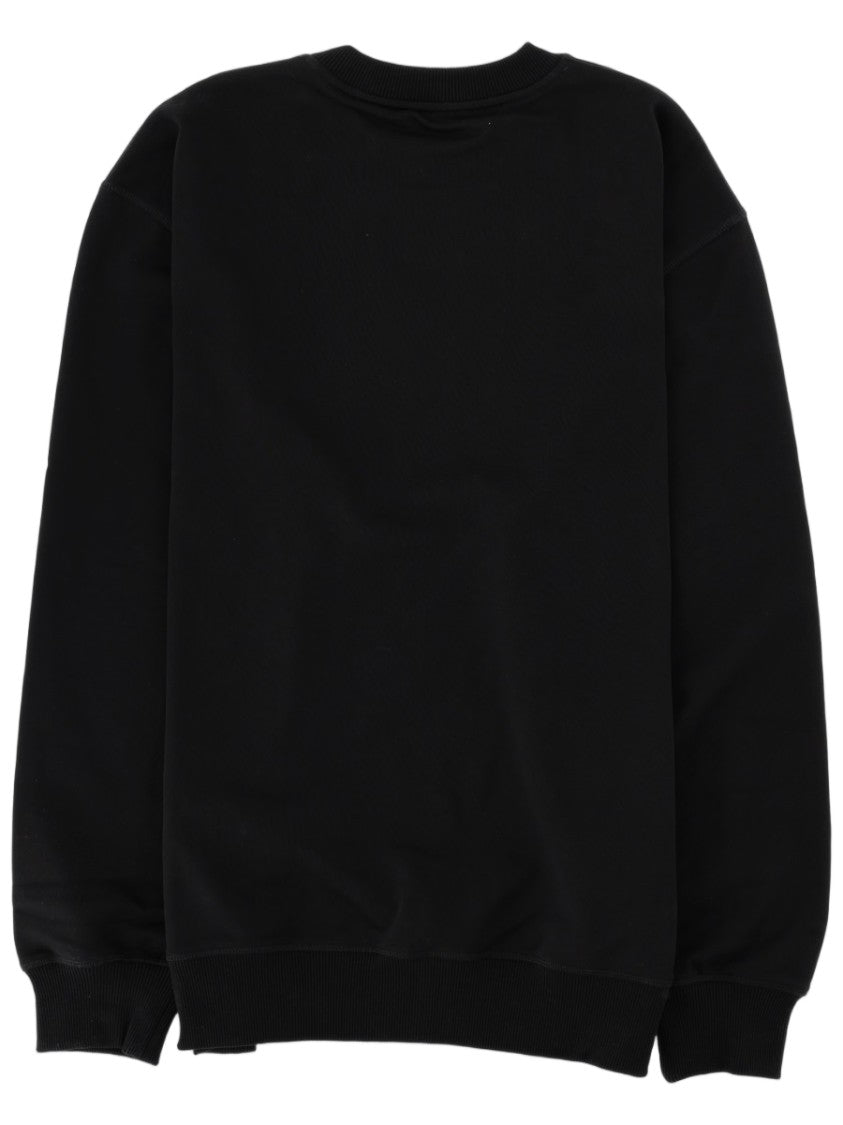 Balmain Vintage-Effect Embroidered Black Cotton Sweatshirt