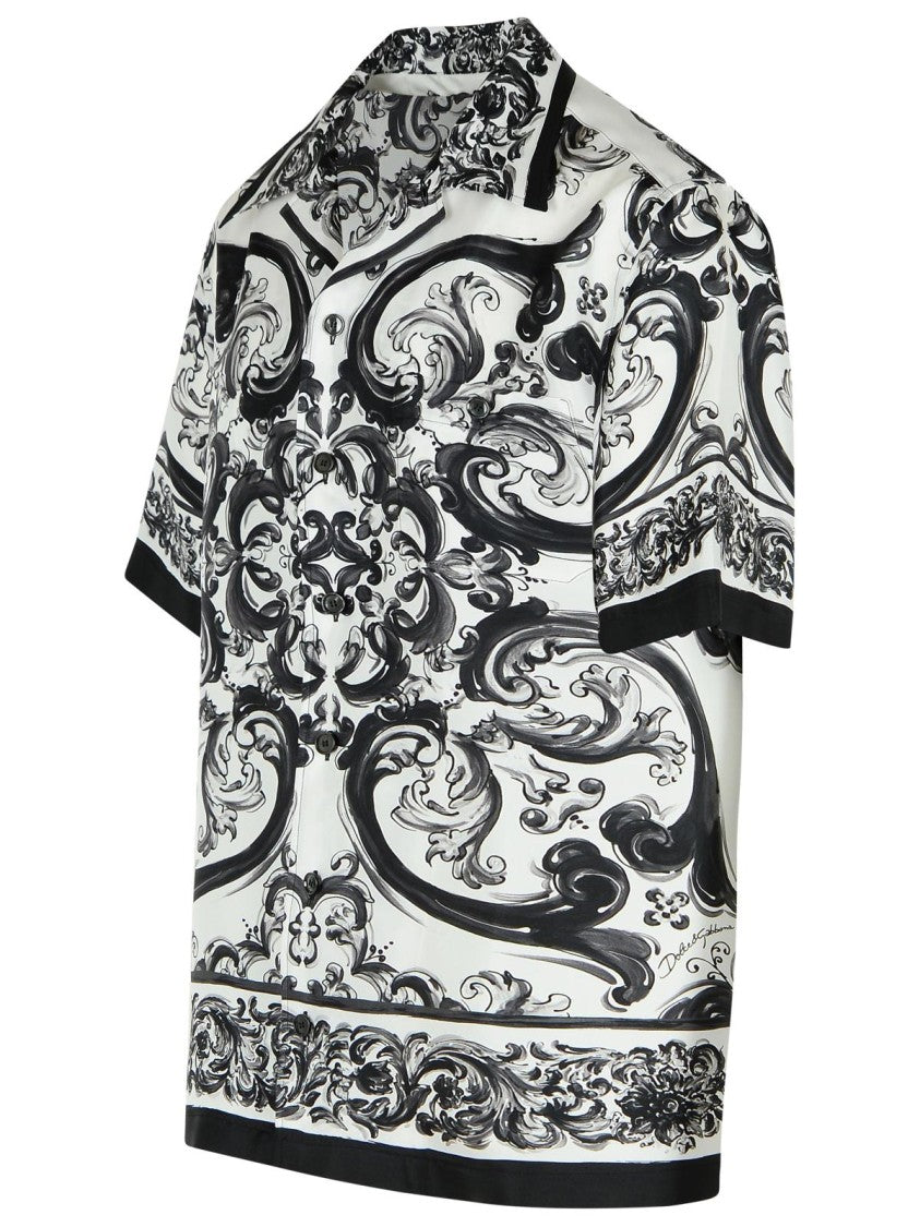 Dolce & Gabbana Maiolica' Black Silk Shirt
