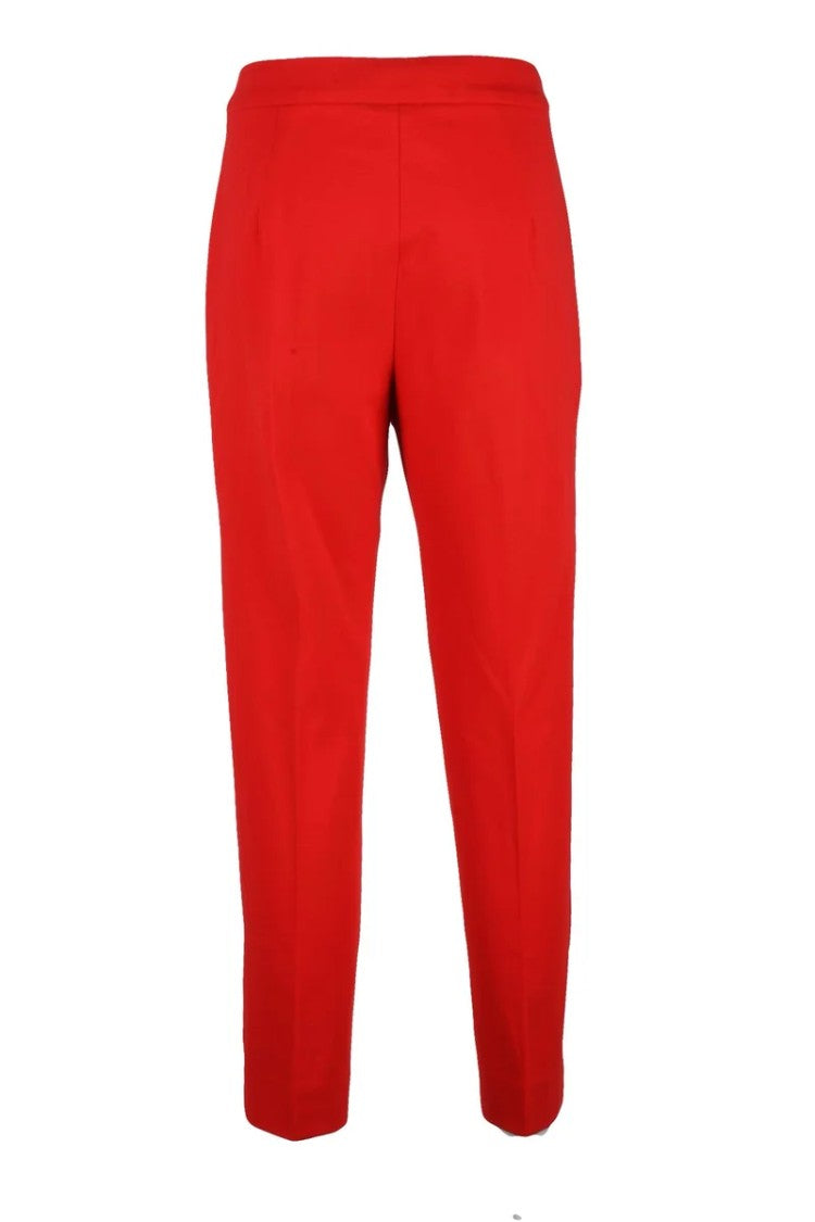 Max Mara Medium-Waisted Stretch Viscose Trousers - Red