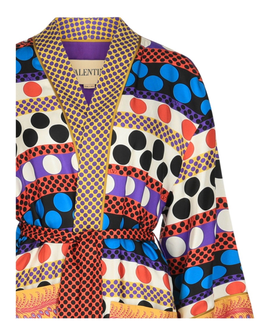 Valentino Belted Printed Silk-Twill Robe Cover-Up