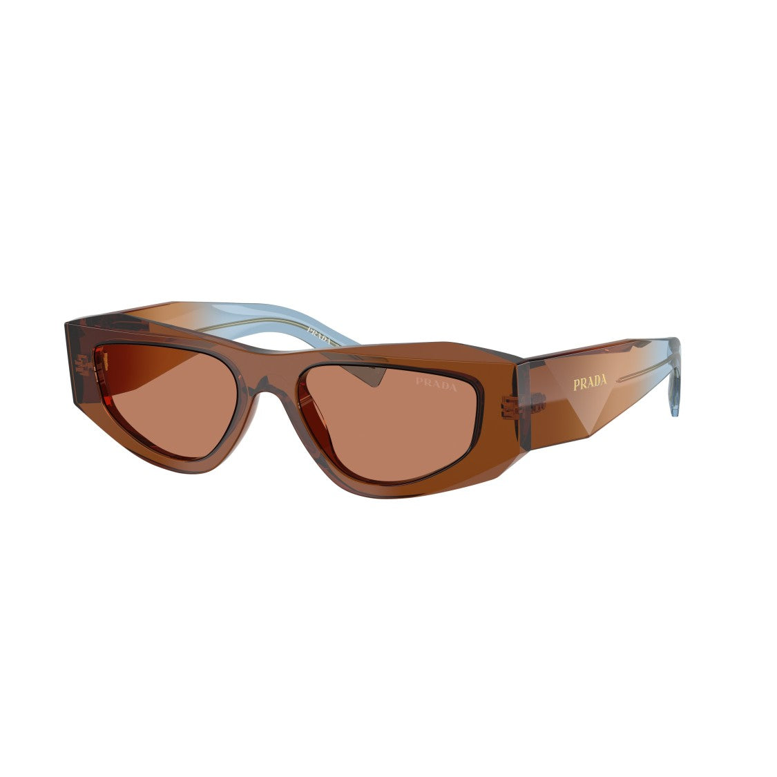 Prada 0Pr B19s Translucent Brown Angular Sunglasses