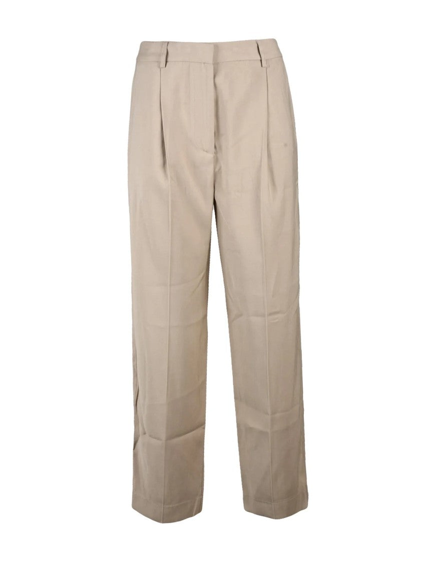 Kaos High-Waisted Wide Leg Trousers With Pleated Design