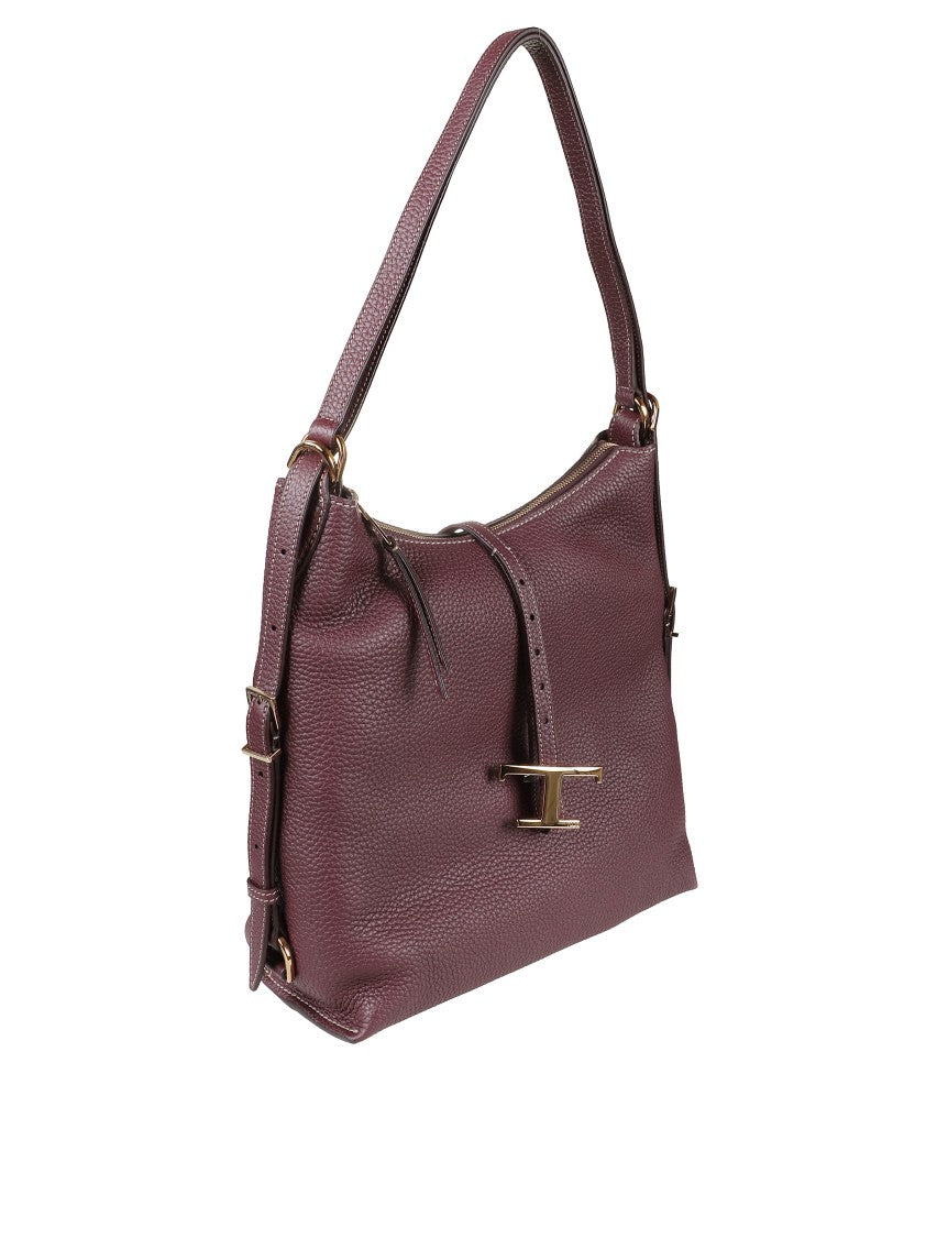 Tod's Structured Shoulder Bag With Textured Exterior And Gold Accents