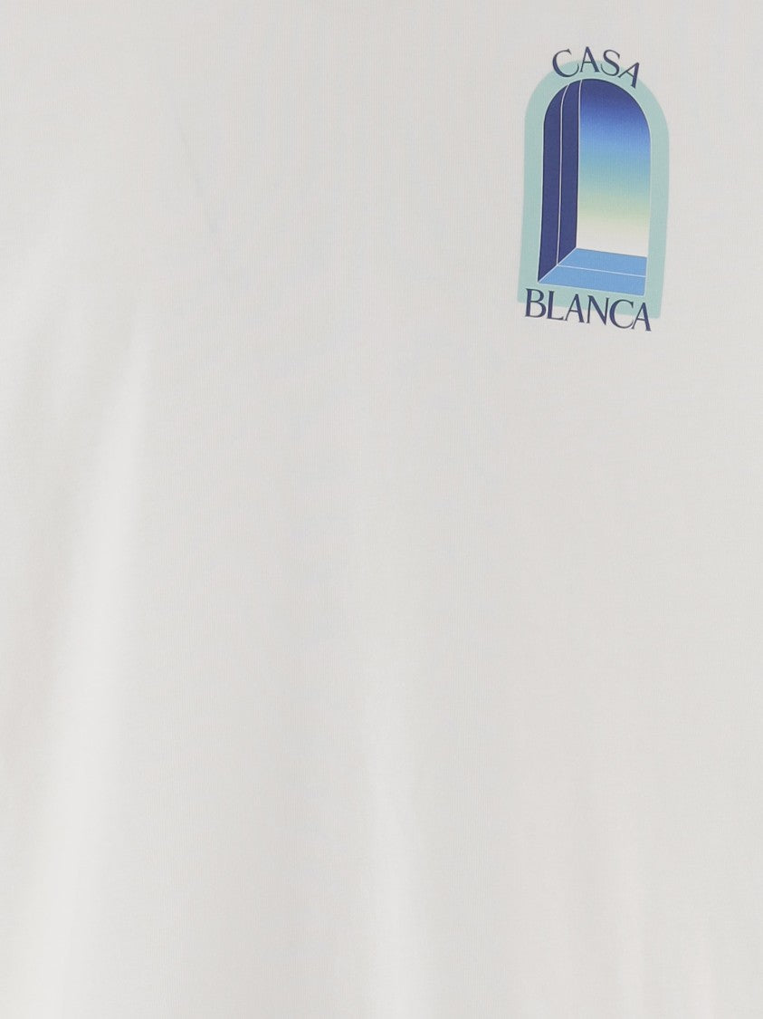 Casablanca White Back Logo Cotton T-Shirt