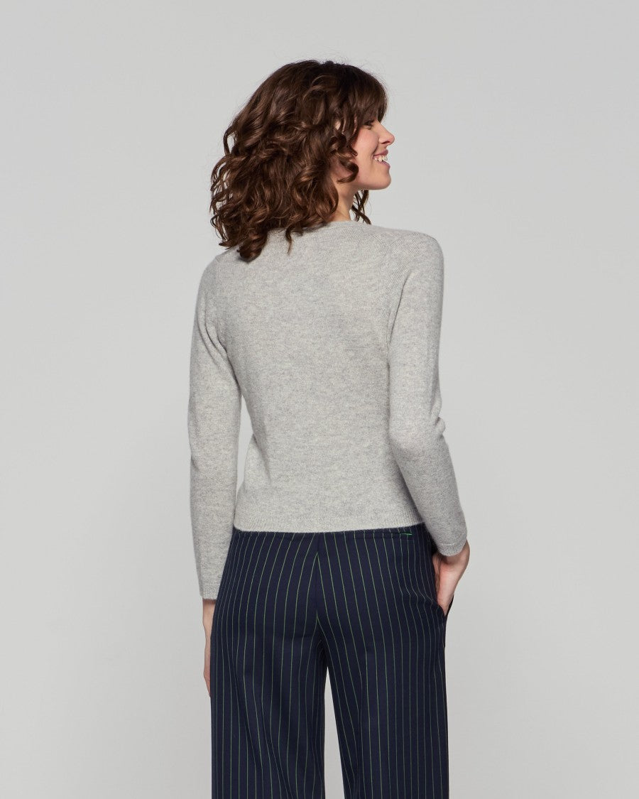 Serena Bute V-Neck Pocket Cardigan - Grey