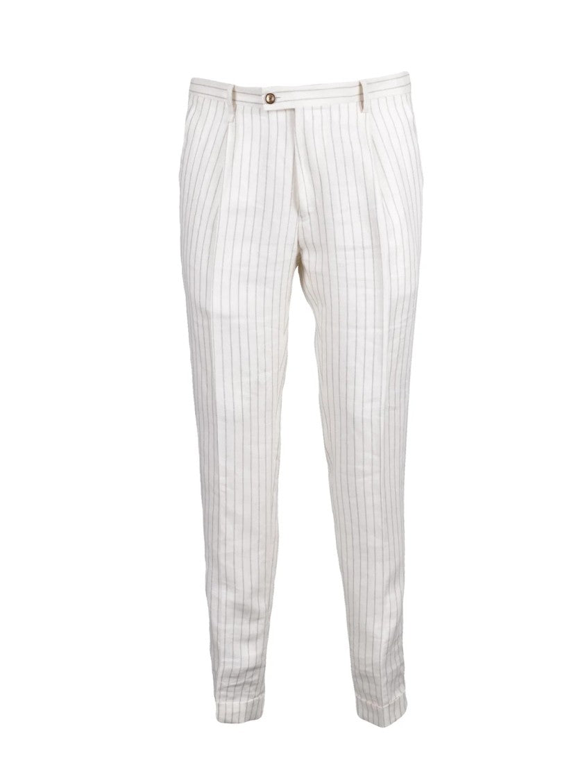 Lab 001 White Linen Double-Breasted Formal Suit