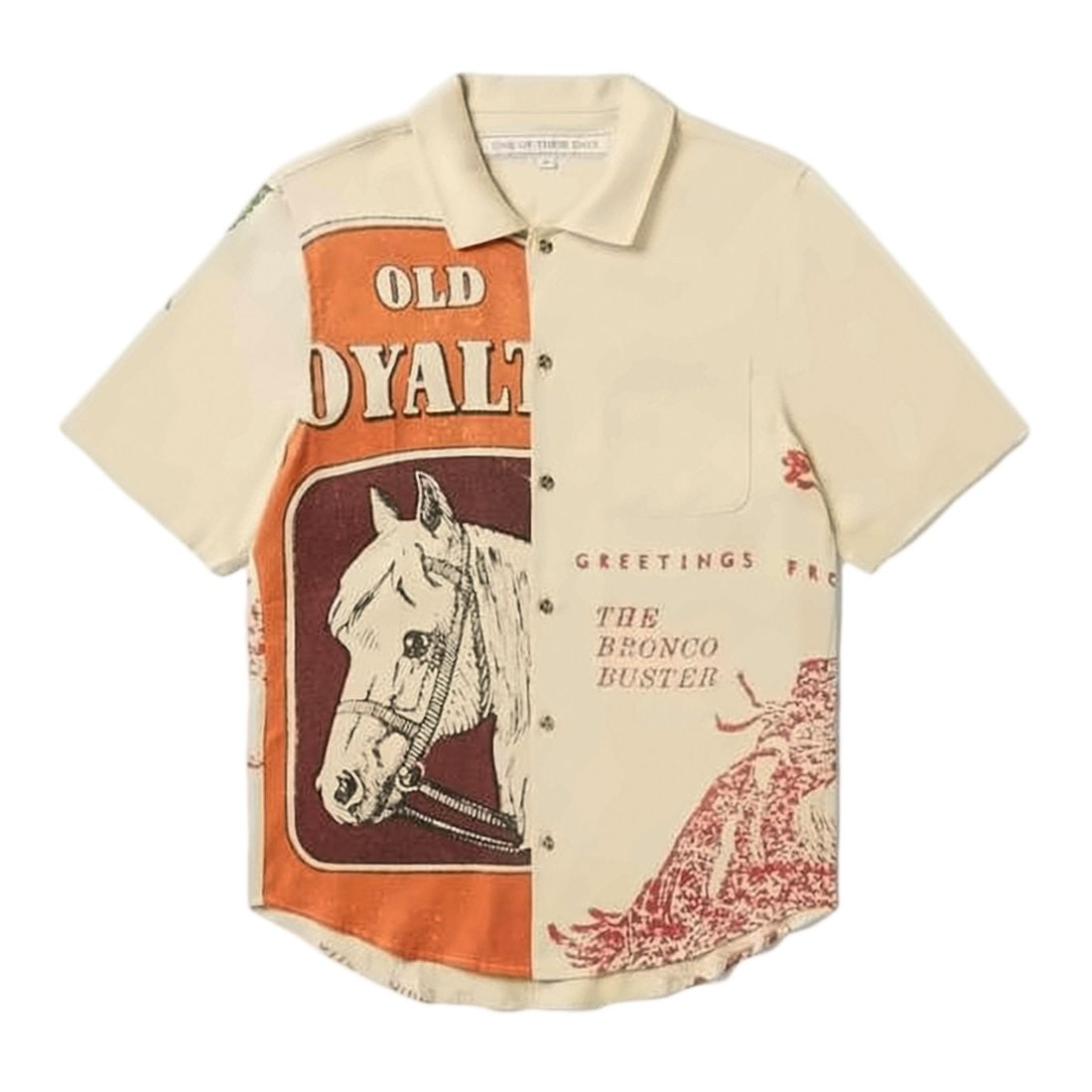 One Of These Days Vintage-Inspired Short-Sleeve Button-Up Shirt With Split Design