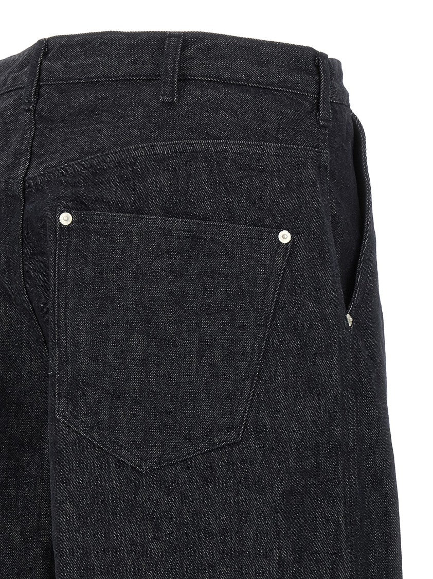 Comme Des Garçons Garment-Dyed Black Rigid Denim Wide Leg Jeans